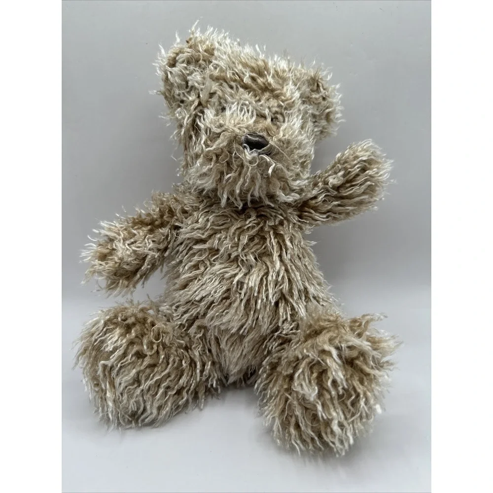 Progressive Plush Teddy Bear Unisex Small Tan Shaggy Long Hair Faux Fur Floppy